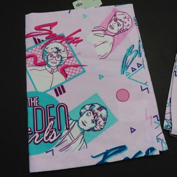 Golden Girls Oven Mitt 2 Tea Towels Kitchen Dining Set Cotton Blue Purple NEW - Picture 4 of 6